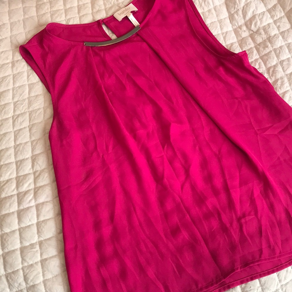 🏷 SALE Laundry by Shelli Segal Sleeveless Blouse- Large- Pink